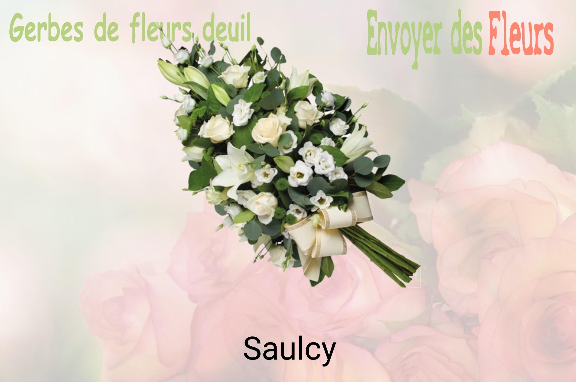 Gerbe de fleurs de deuil livrée à Saulcy